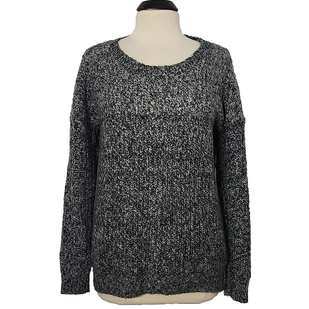 FISHBONE Women's Sweater Pullover Knit Salt/Pepper, Long Sleeves, Size L